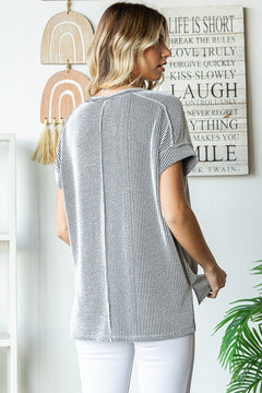 Ribbed & Ready Button Tee- 2 Colors! - North Threads