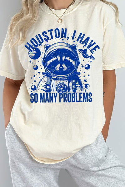 Astronaut Raccoon Problems Graphic Tee