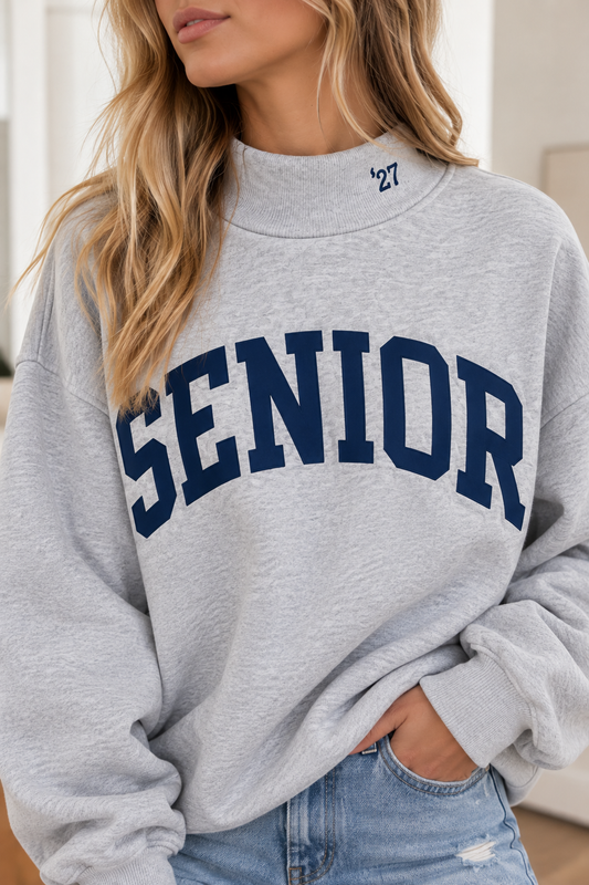 Senior 2027 Reversible Mock Neck Sweatshirt