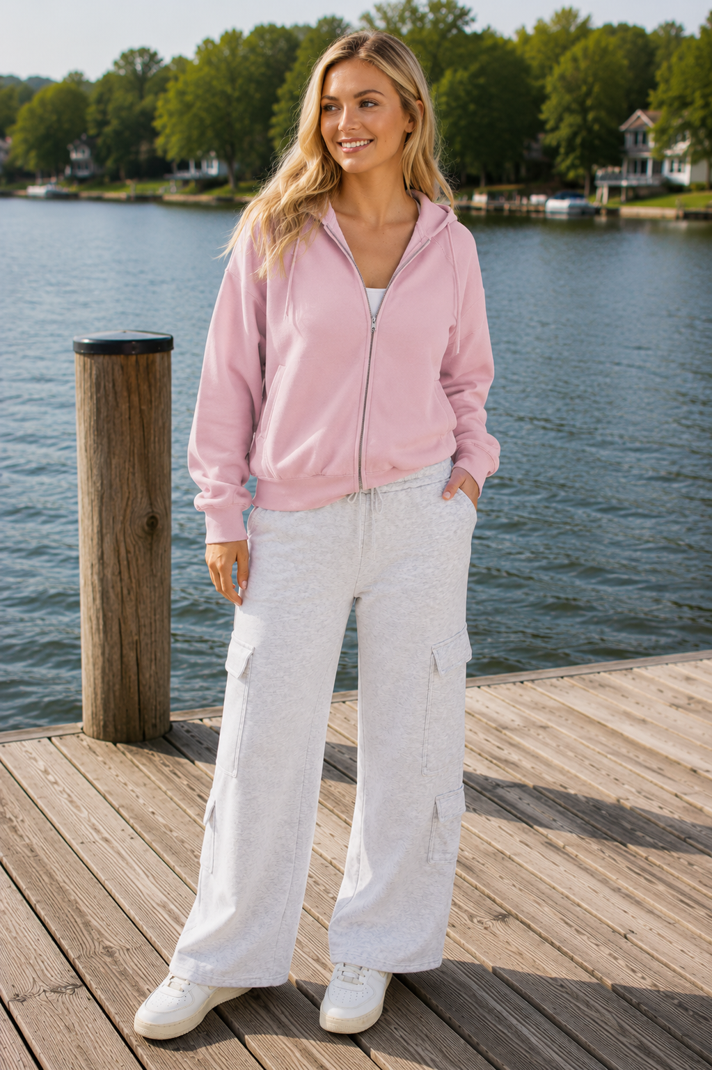 Basic Fleece Zip Up Hoodie