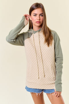 Soft Embrace Double Hooded Quilted Sweatshirt- 2 Colors!