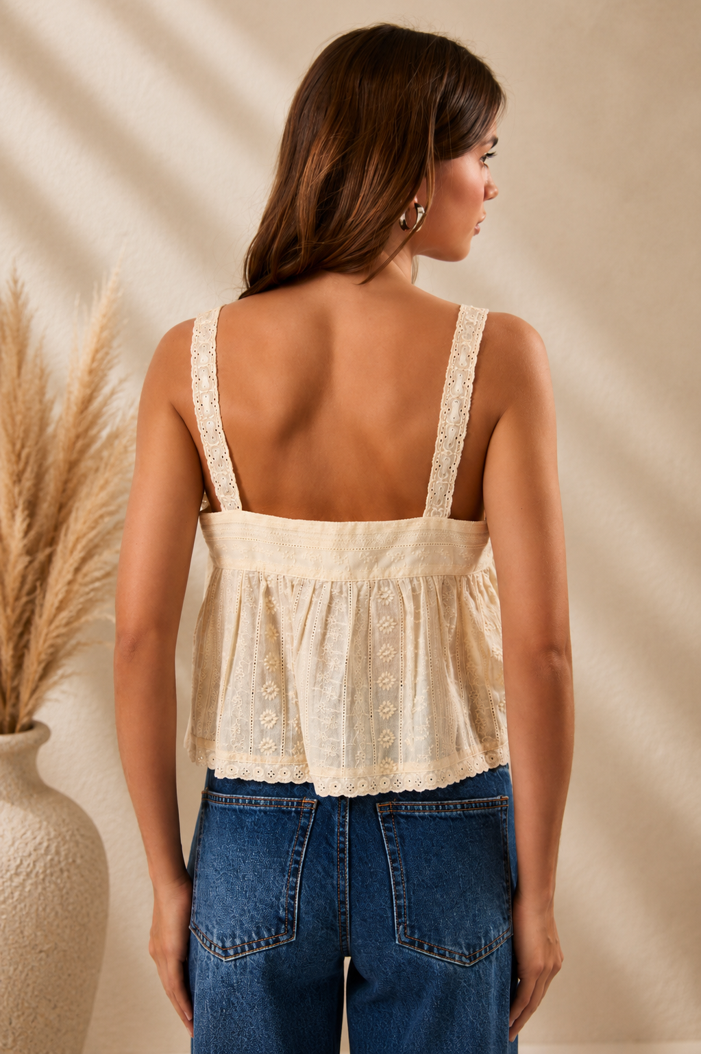 Cotton Eyelet Sleeveless Top