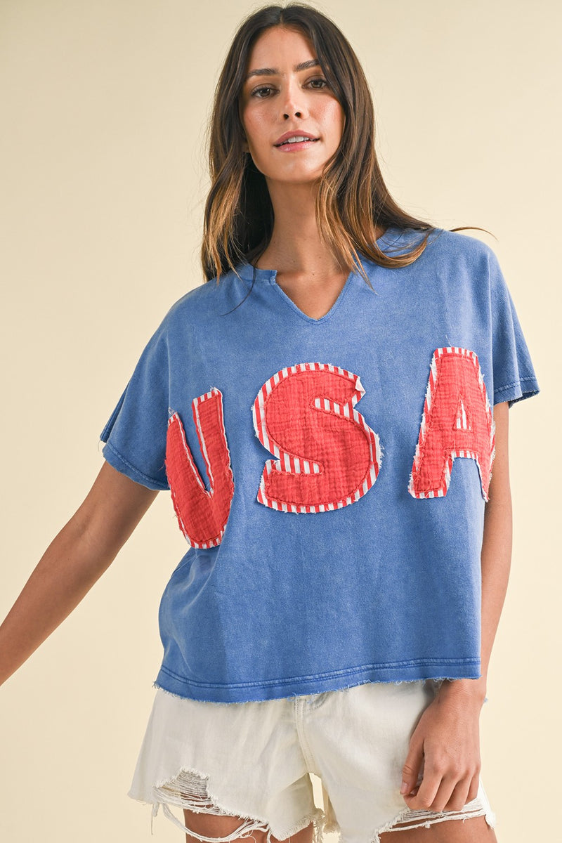 Cheer USA Patch Knit Top - North Threads