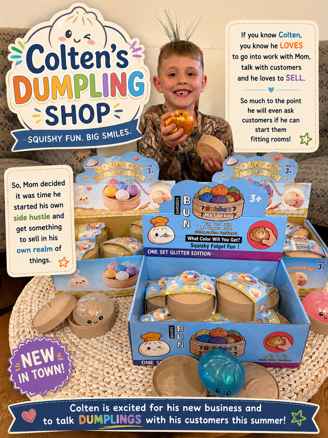Mini Glitter-Mystery Glitter Dumpling Squishy