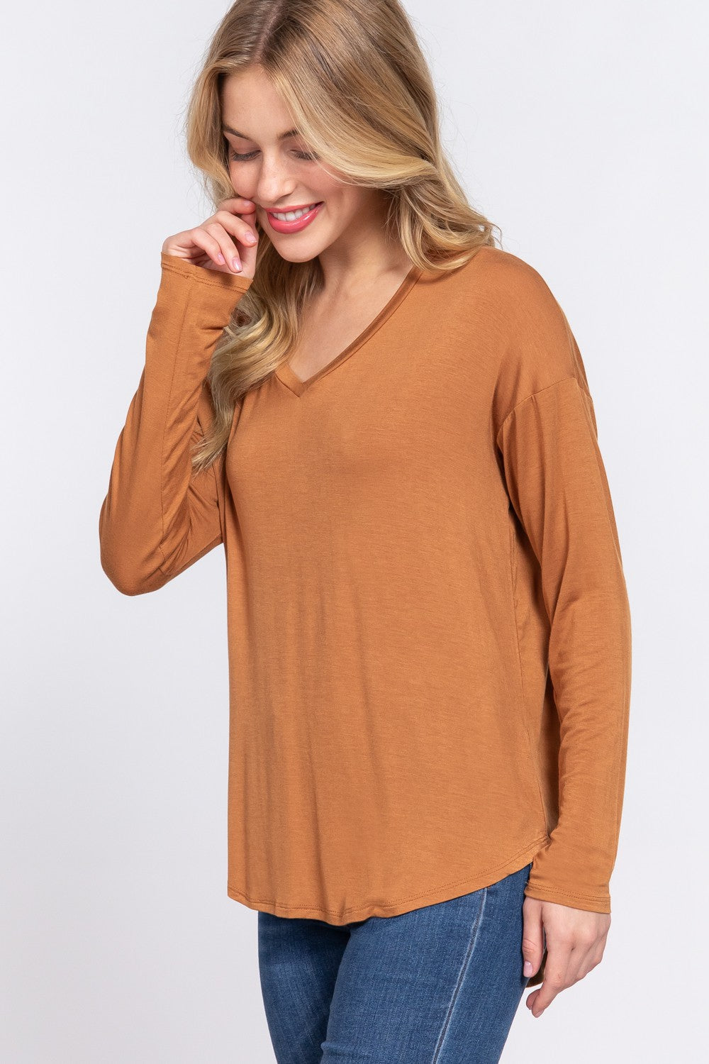 DOORBUSTER: Confident V-Neck Long Sleeve- 5 Colors!