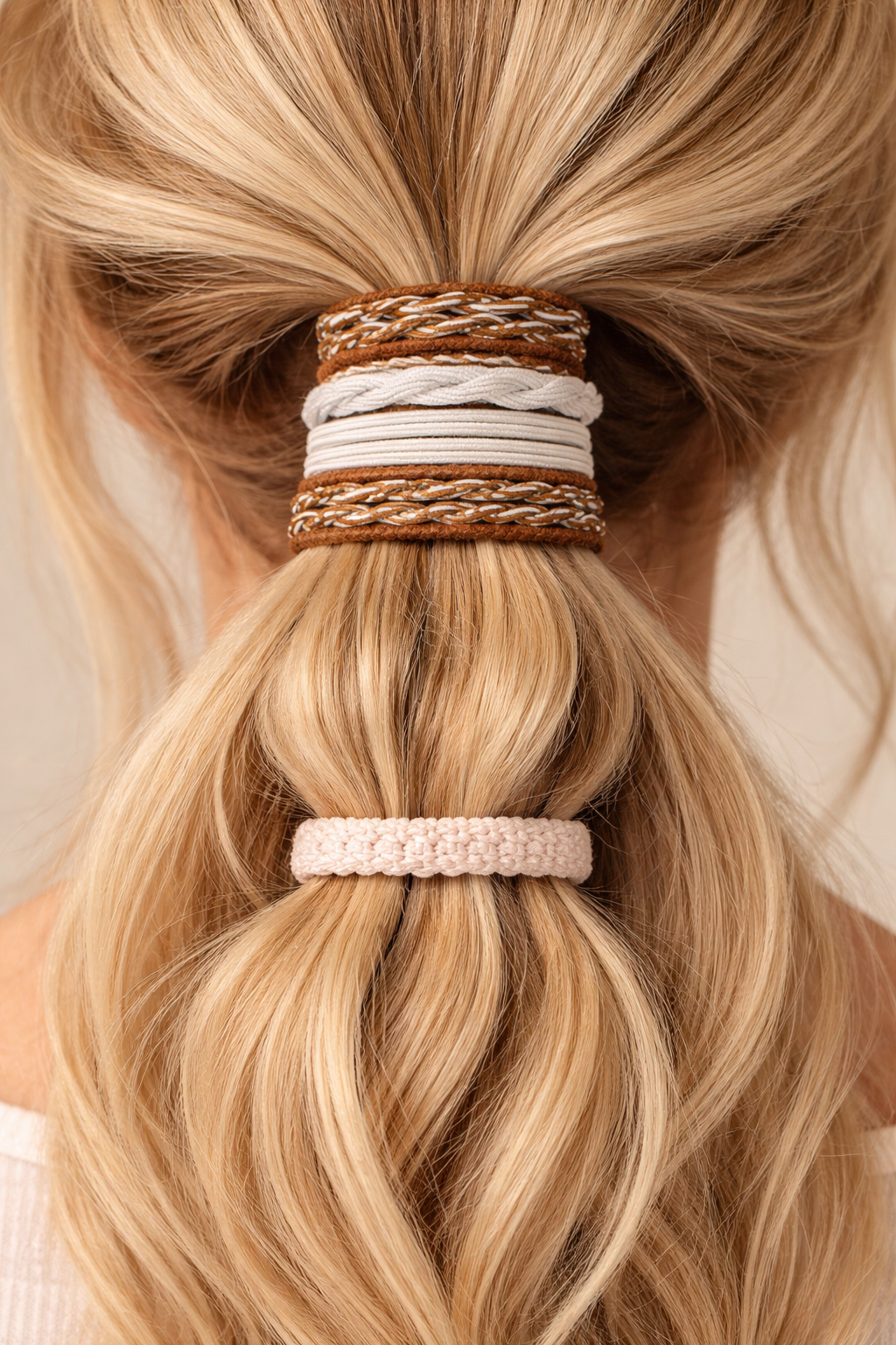 Boho Hair Tie Bracelet Set