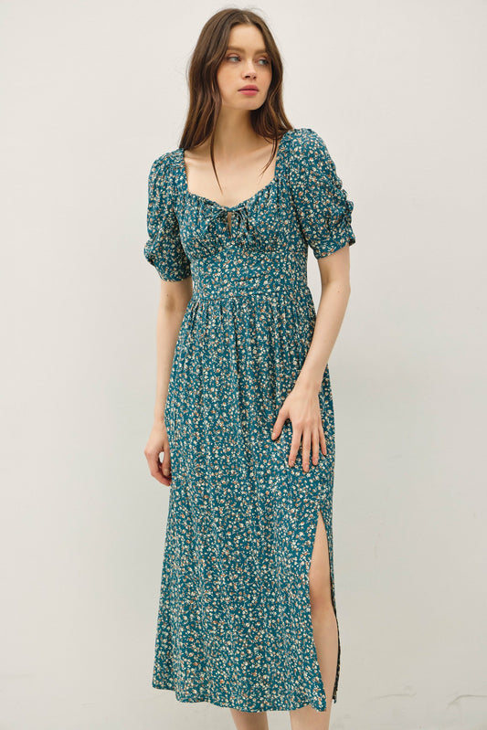 Old Love Floral Ruched Bust Dress