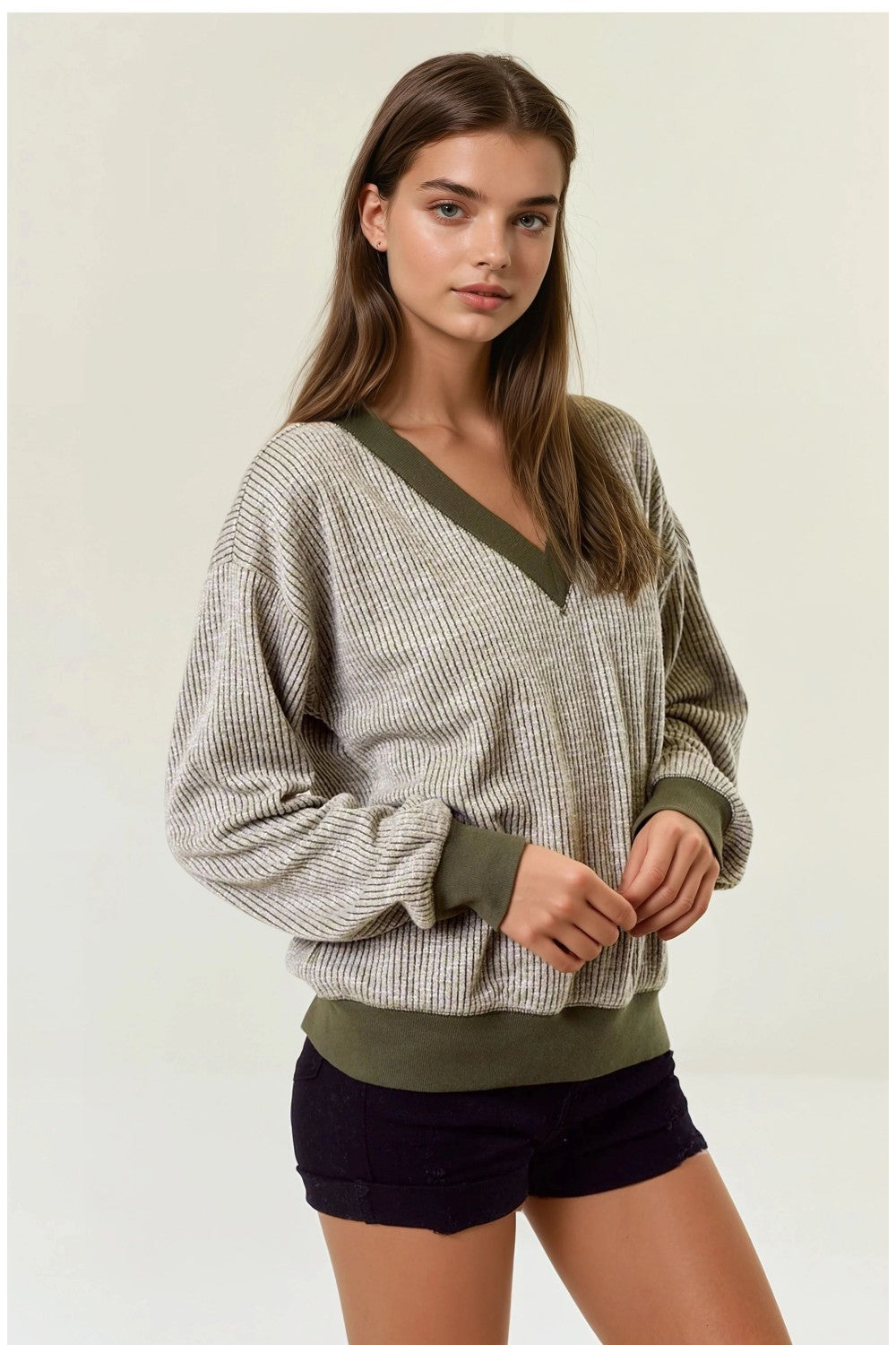 Two-Tone Sweater Top