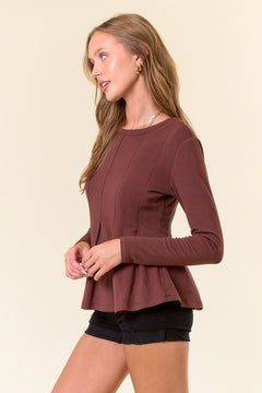 Lost In Thought Peplum Top