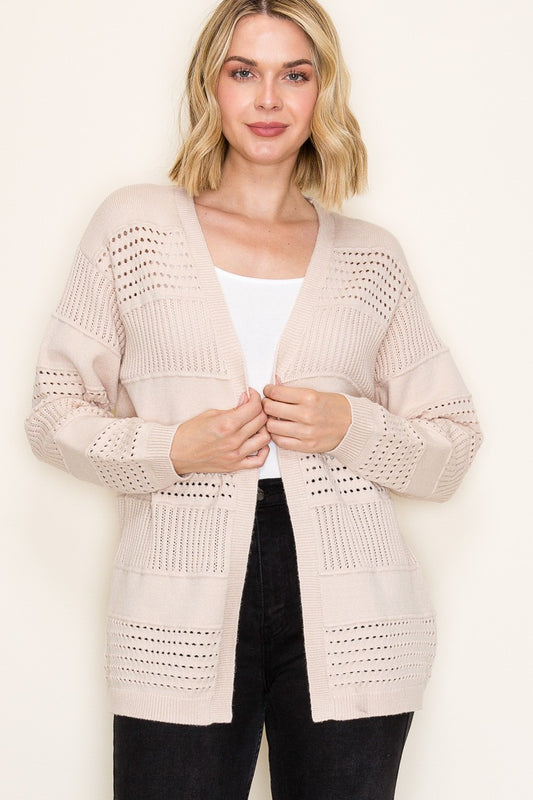 Livvy Ribbed Open Front Cardigan