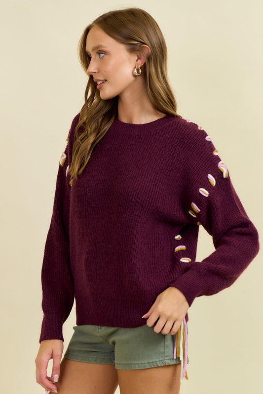 Contrast Thread Sweater