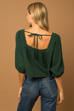 Cypress Charm Cropped Square Neck Top