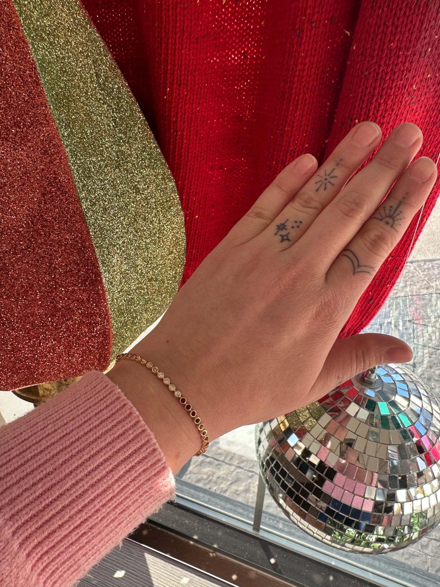 Pink Ombré CZ Gold-Dipped Tennis Bracelet