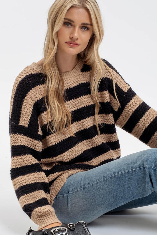 Starla Relaxed Striped Knit Sweater