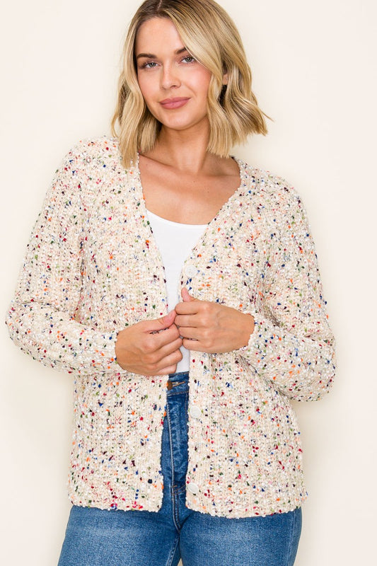 Speckled Happiness Popcorn Cardigan
