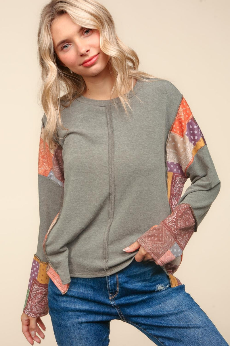 Retro Medley Color Block Raglan Top