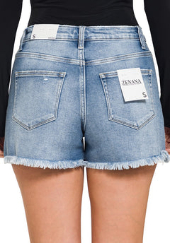 Every Day Necessity Frayed Hem Denim Short