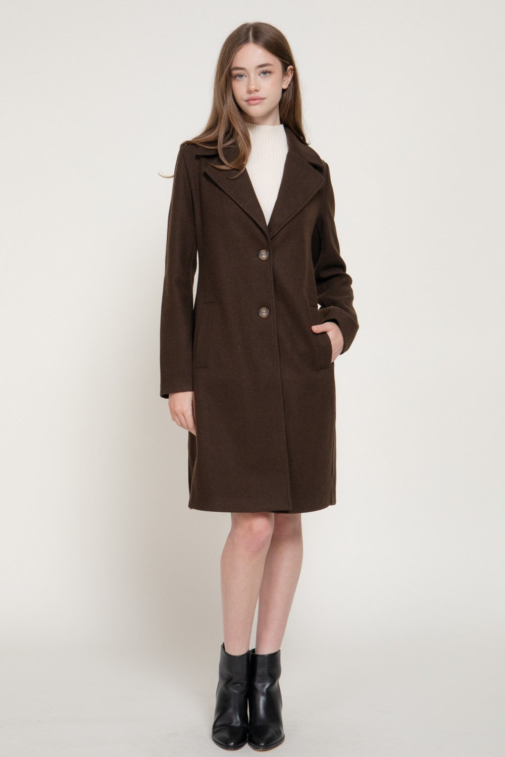 Longline A-Line Felt Coat