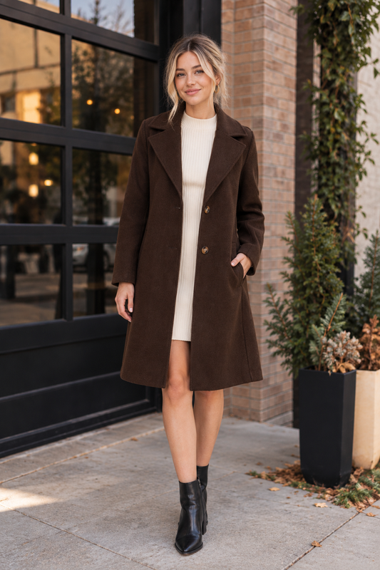 Longline A-Line Felt Coat