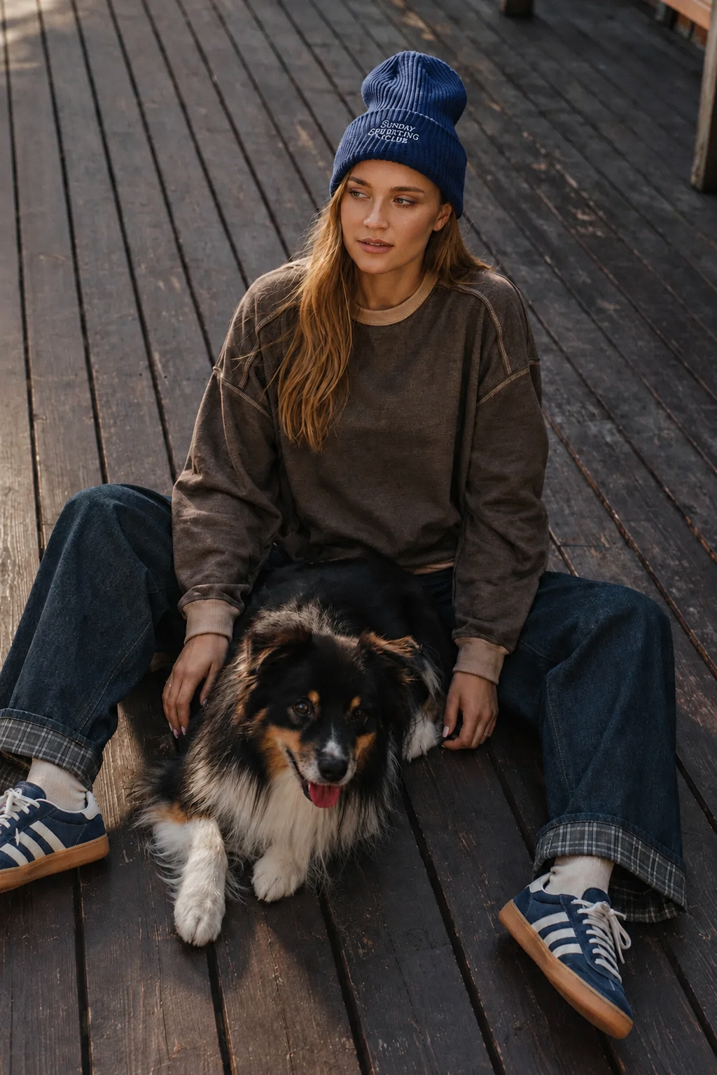 Contrast Rib Relaxed Knit Top
