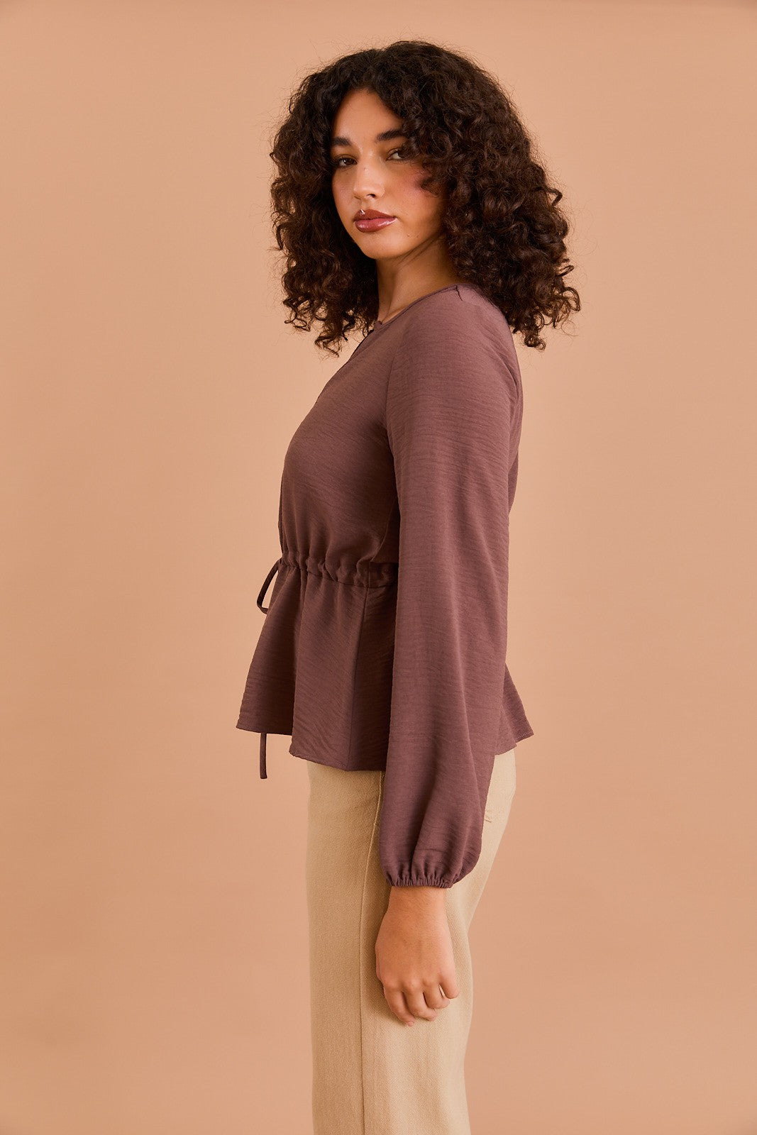 Graceful Trend Drawstring Waist Top- 2 Colors!