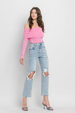 Flying Monkey 90's High Rise Distressed Dad Jeans