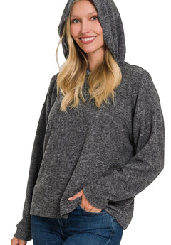 Analia Hooded Hacci Sweater- 3 Colors!.