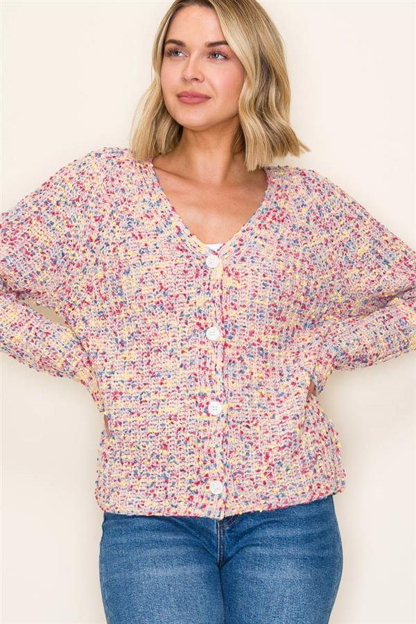 Speckled Happiness Popcorn Cardigan-2 Colors!