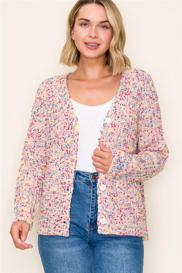 Speckled Happiness Popcorn Cardigan-2 Colors!