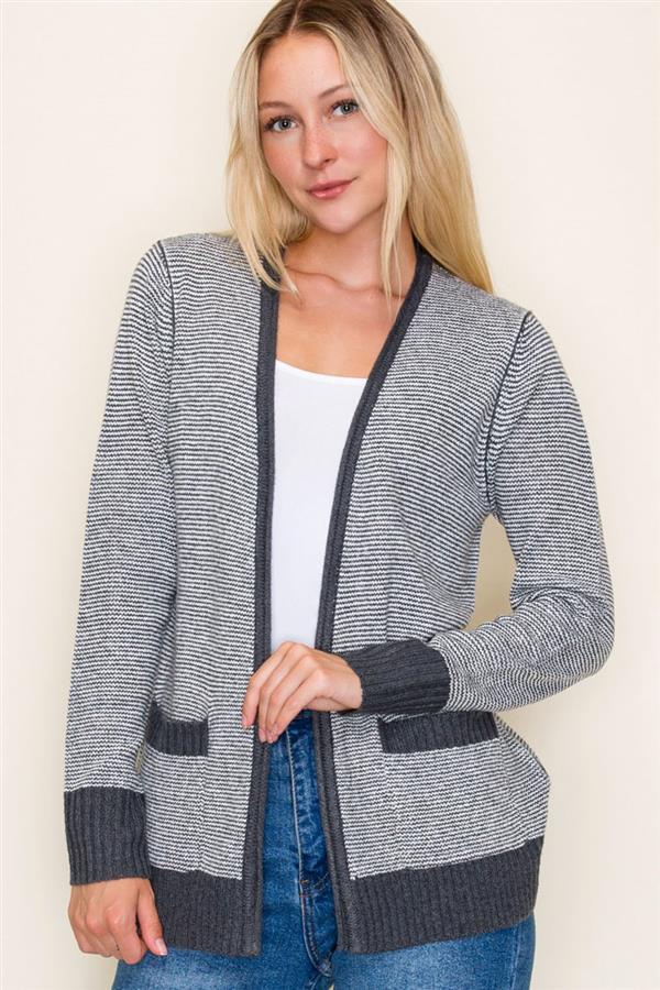 Soft Pinstriped Cardigan-2 Colors!