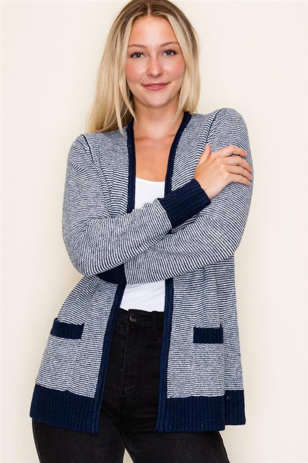 Soft Pinstriped Cardigan-2 Colors!