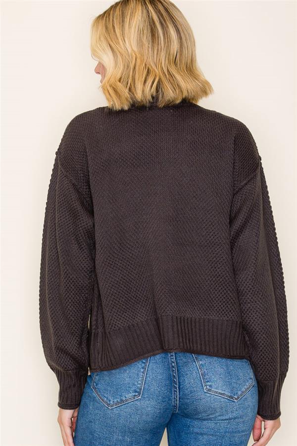 Chic Waffle-Textured Cardigan
