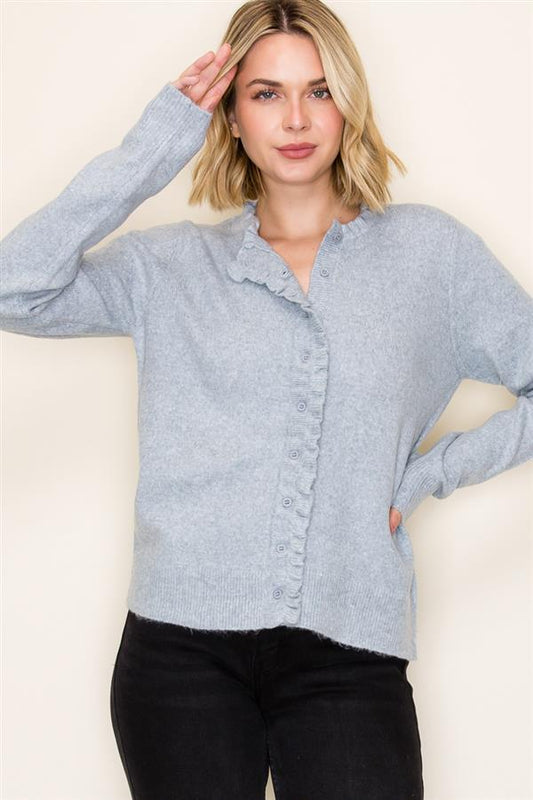 Ruffle Hem Cardigan