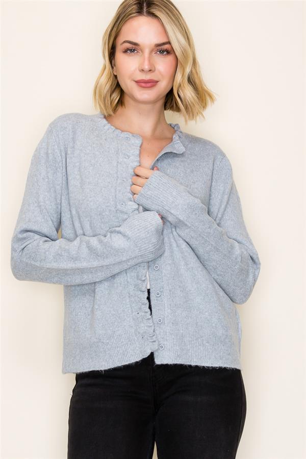 Ruffle Hem Cardigan