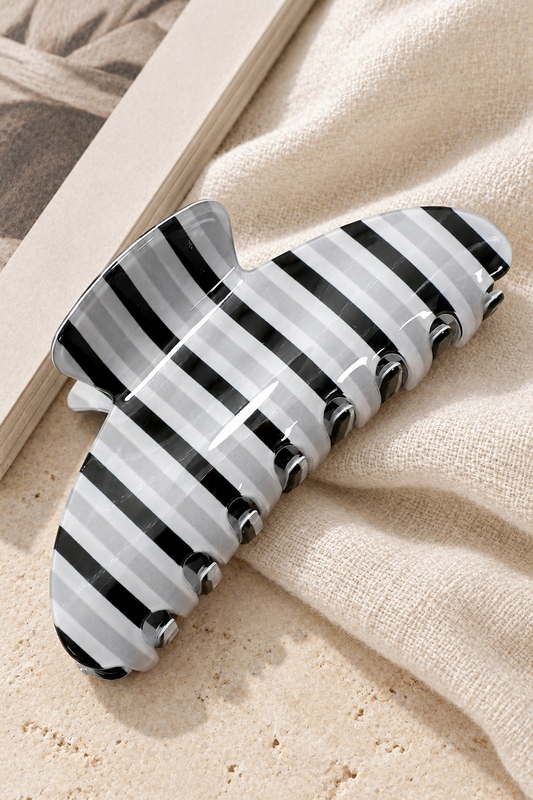 Oversized Stripe Hair Claw Clip