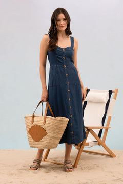 Fan Favorite Button Down Sleeveless Dress