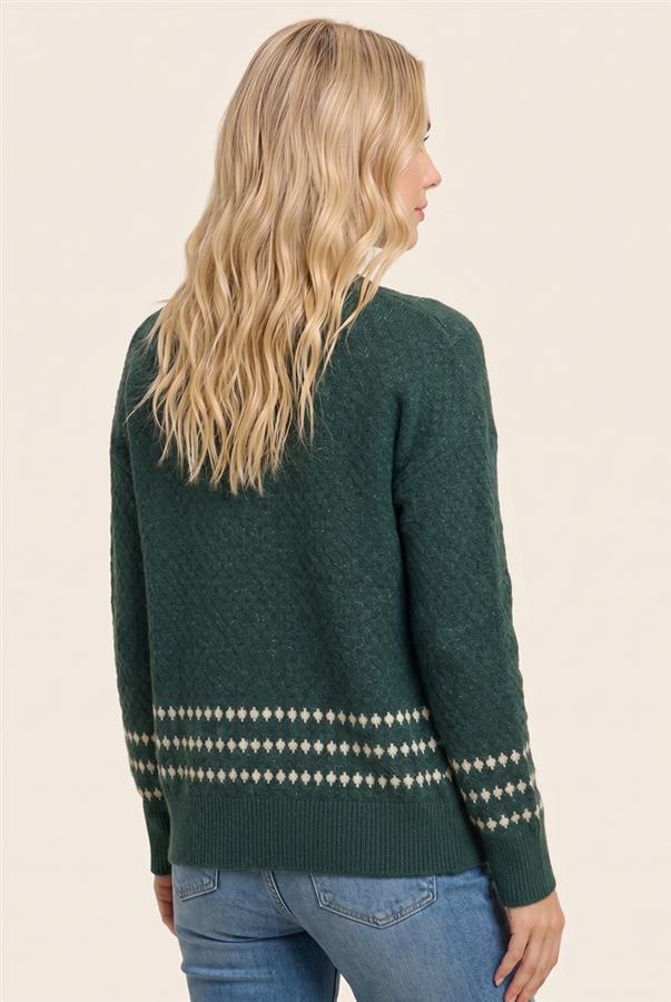 Diamond Stripe Open Front Cardigan
