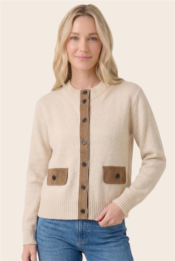 Suede Accent Sweater Jacket