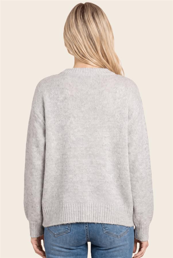 Christmas Sequin Bow Fuzzy Sweater