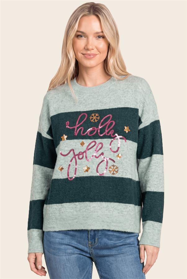 Holly Jolly Sequin Christmas Sweater