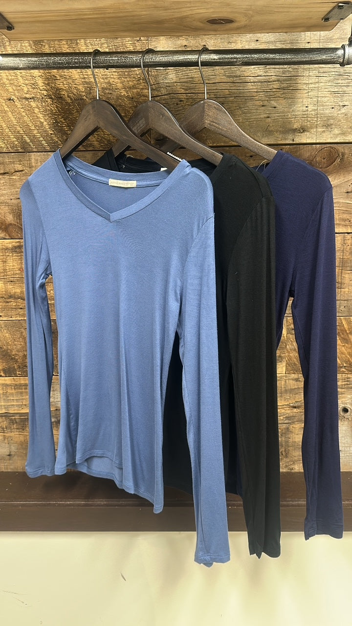 DOORBUSTER: Ansley Basic V-Neck Top- 3 Colors!