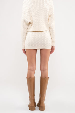 Waverly Cable Knit Mini Skirt.