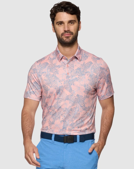 Manteca SS Floral Print Performance Polo
