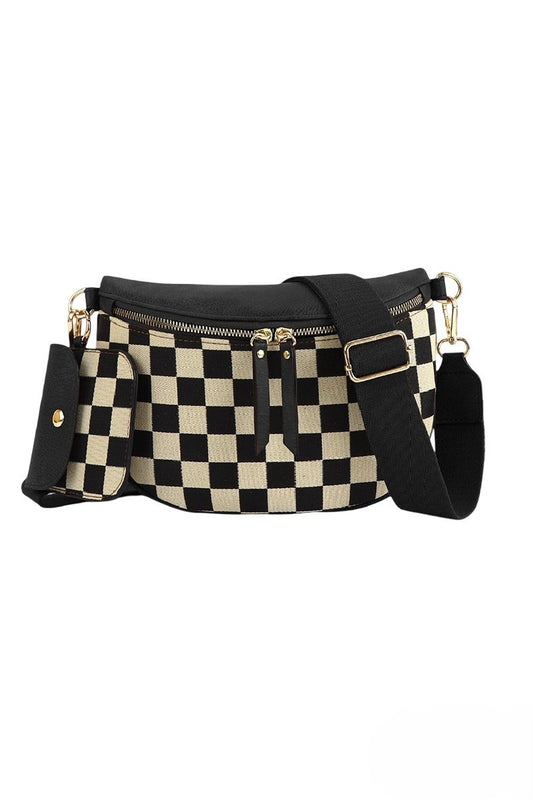 Duo Checkered Crossbody Sling Bag- 2 Colors!