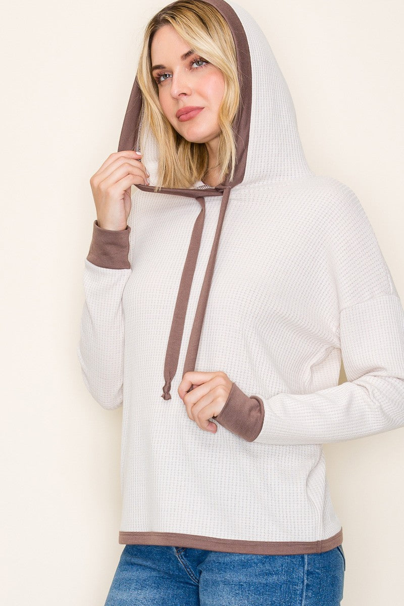 Lazy Day Waffle Knit Hoodie