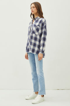 Pierce Plaid Flannel Button Down Shirt- 2 Colors!