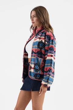 Maeve Tribal Print Fleece Shacket