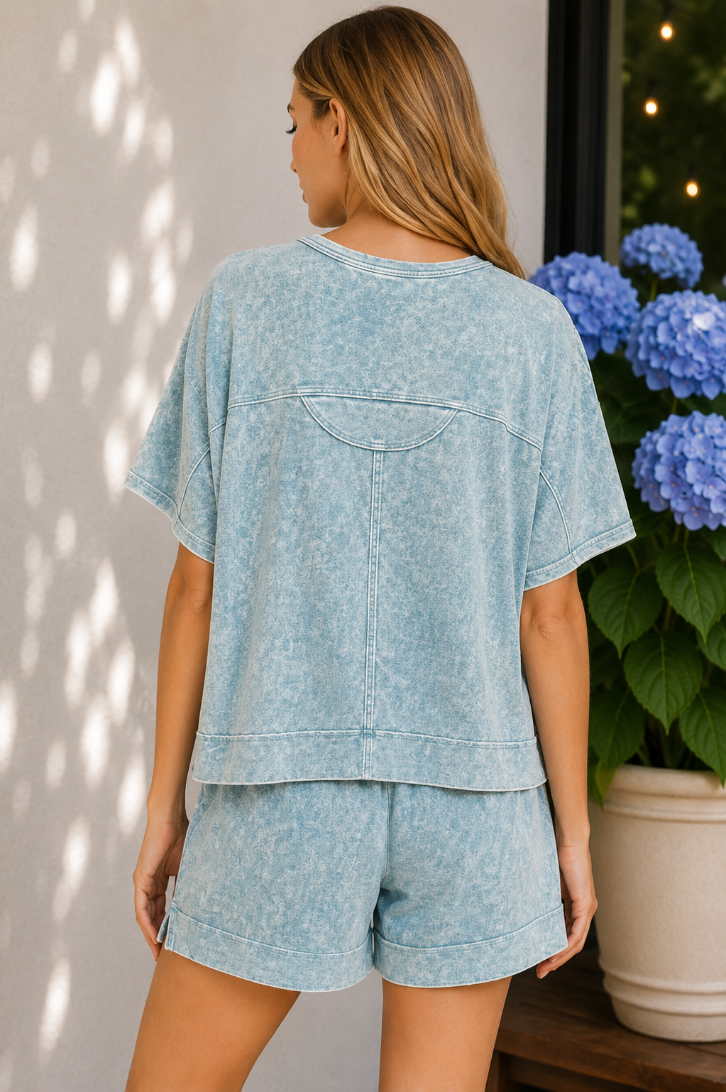 Halo Snow Washed Shorts Set