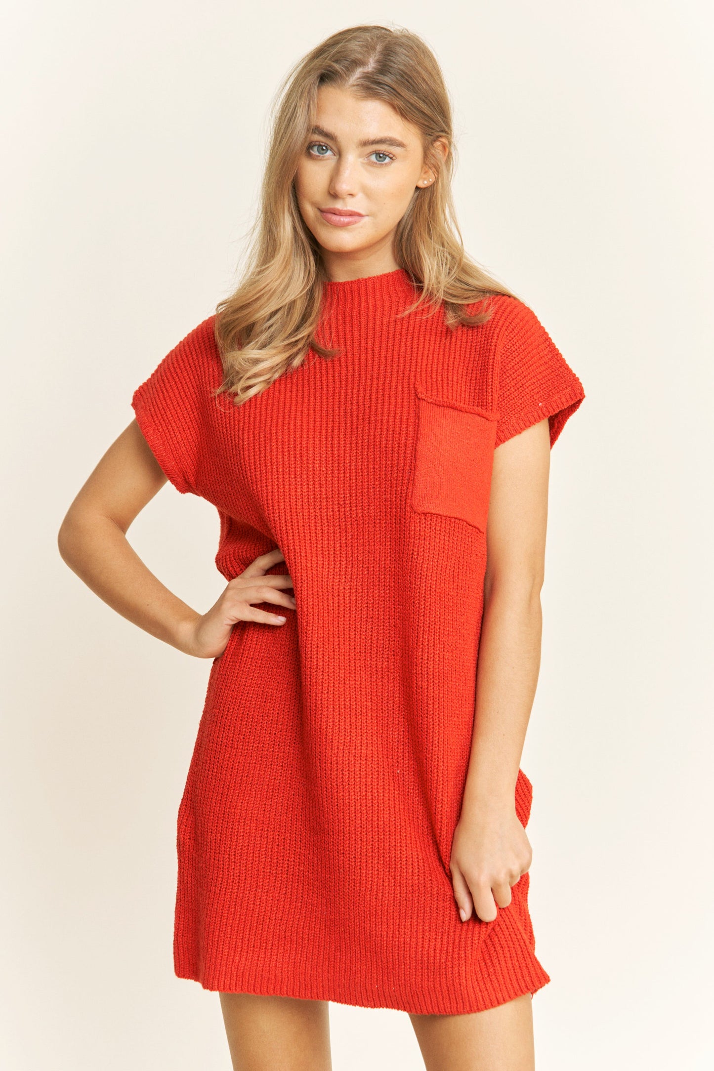 Drop Shoulder Sweater Knit Mini Dress- 2 Colors!