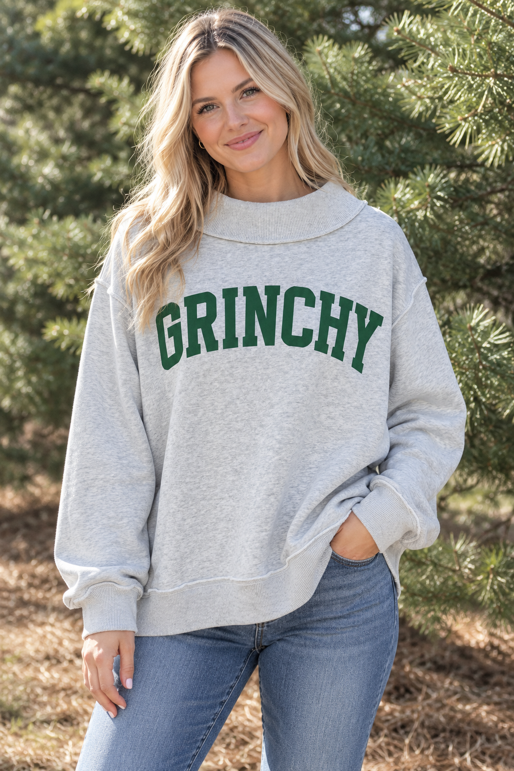 Grinchy & Naughty Reversible Mockneck